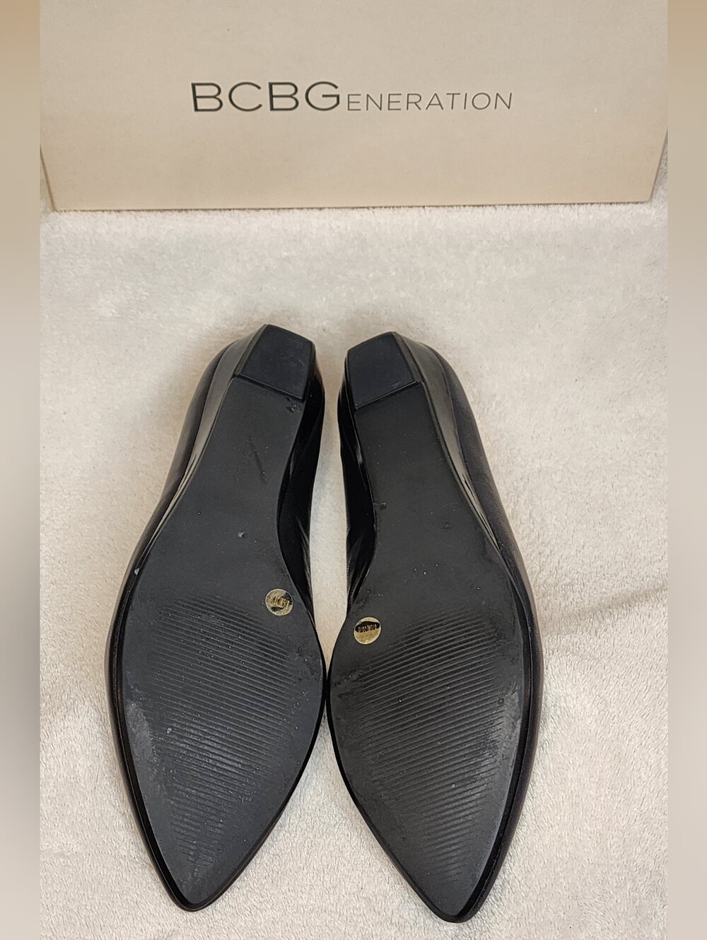 BCBGeneration Black Pointed Patent-Trim Flats - Picture 3 of 5